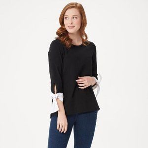 NWT BROOKE SHIELDS TIMELESS‎ 3/4 SLV HI-LOW TOP MEDIUM